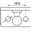 RVS Bracket 10 mm montage bovenaanzicht type wc1 omgekeerd