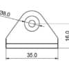 RVS Bracket 8 mm montage vooraanzicht type wc 90 omgedraaid