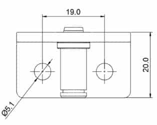 RVS Bracket 8 mm montage zijaanzicht type a1 omgekeerd