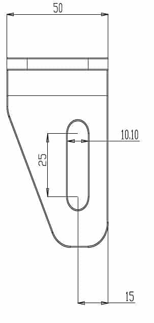 RVS Bracket 10 mm montage bovenaanzicht gate small