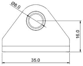 RVS Bracket 8 mm montage vooraanzicht type a1 omgekeerd