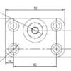 RVS Bracket 8 mm montage boven aanzicht type w8