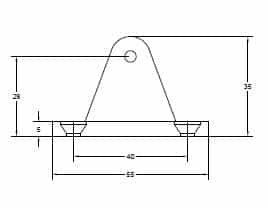 RVS Bracket 5 mm montage zij aanzicht type a
