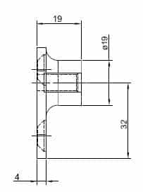 RVS Bracket 8 mm montage boven zij zicht type w8