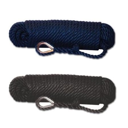 Ankerlijn 3 strengs blauw en zwart